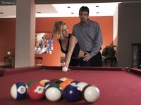 Instead Of Pool Playing Lexxi Tyler Seduces Guy And Gets Toughly Jigged By Him On The Table.