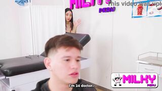 Patient Gabriel has little semen and nurse Nicki Power has miraculous big tits.