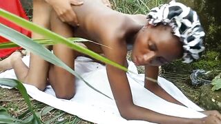 Adaobi caught pissing in a farm land and got her pussy punished by areaboy BBC