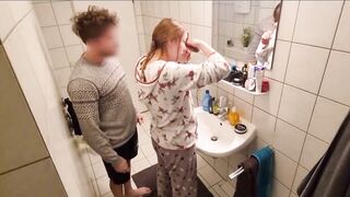 Just Let It Happen - Teen StepSister Hard Fucked In The Toilet And They Got Caught
