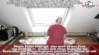 German blonde chubby teen fucks in kitchen