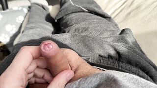 play and jerk off my little foreskin cock until he cums