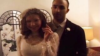Sexy French bride getting her asshole destroyed on her wedding night