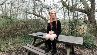 Ginger Trans Gurl Flashes Her Ass
