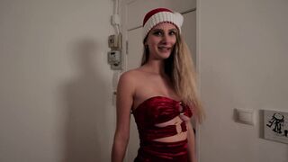 The Delivery Girl Came Dressed as Santa Claus, but He has a Big Dick, so She ...