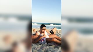 big dick 10 inches fucking the bottom in public beach